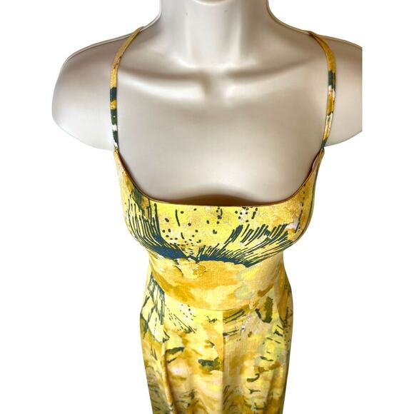 FREE PEOPLE Nellie Maxi Dress Abstract Strappy Back Romantic Beachy Size Small - Picture 6 of 16